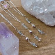 Topaz & Silver Pendant Necklace with Swarovski Crystals